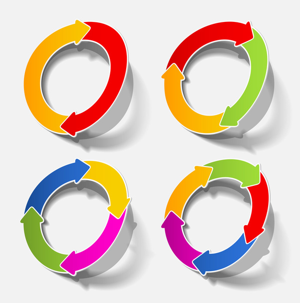 Arrow circle circular cycle diagram motion recycling realistic shadow stick - ベクター画像