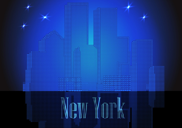 Vector citie silhouette retro New York - Vector, Image