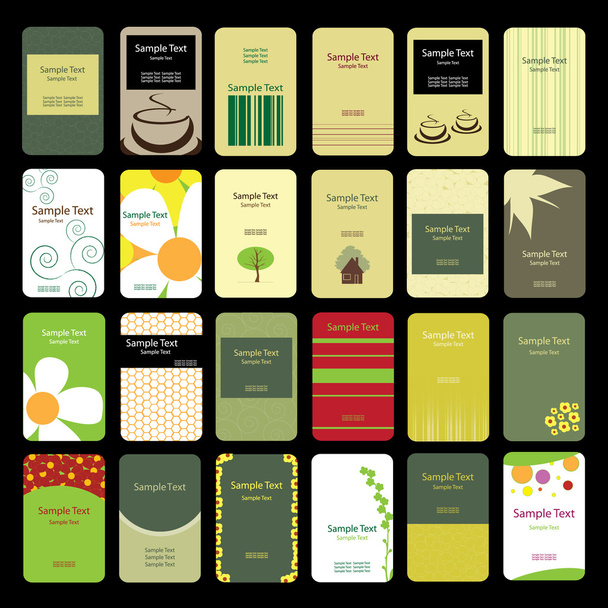 24 Colorful Vertical Business Cards - Вектор, зображення