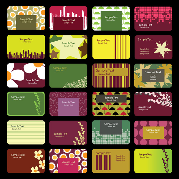 24 Colorful Business Cards - Vector, Image