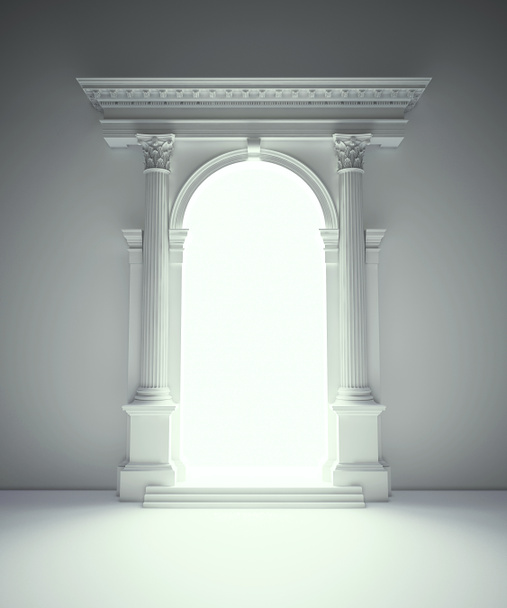 Портал классической архитектуры с коринфскими колоннами, аркадами и антаблатом
 - Фото, изображение