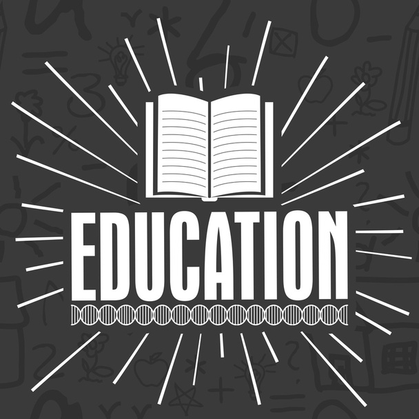 Stylish text with book for Education. - Вектор,изображение