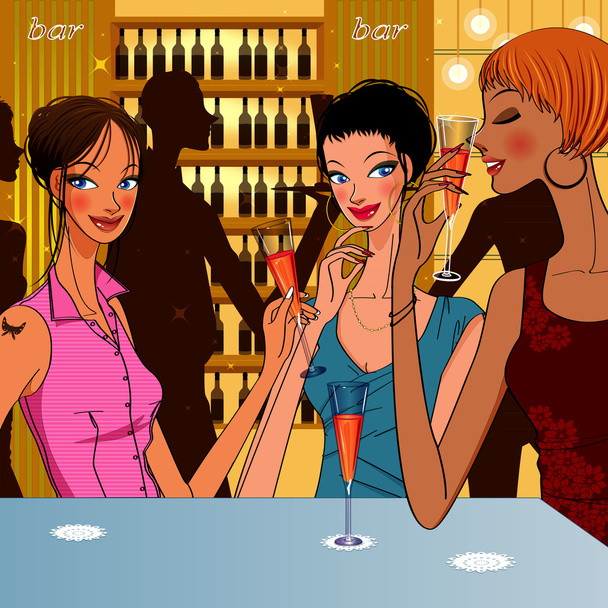 naisten cocktail-baari
 - Vektori, kuva