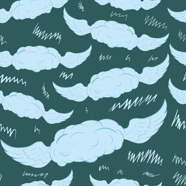 nuvens sem costura com asas
 - Vetor, Imagem