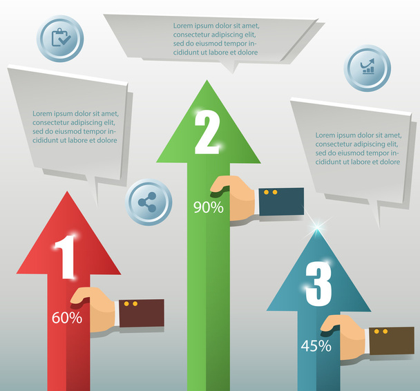 Business hands teamwork infographics template. - Vector, afbeelding