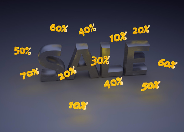 Sale with floating percentage numbers - Photo, Image