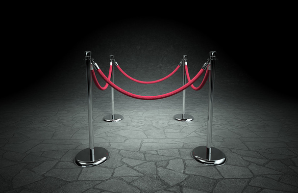 Stanchions and red rope - Photo, Image