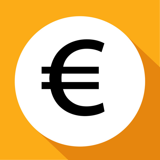 Значок плоского евро
 - Вектор,изображение