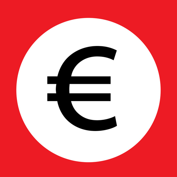 Flat euro pictogram - Vector, afbeelding