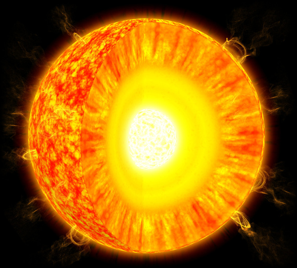 zon dwarsdoorsnede wetenschap illustratie - Foto, afbeelding