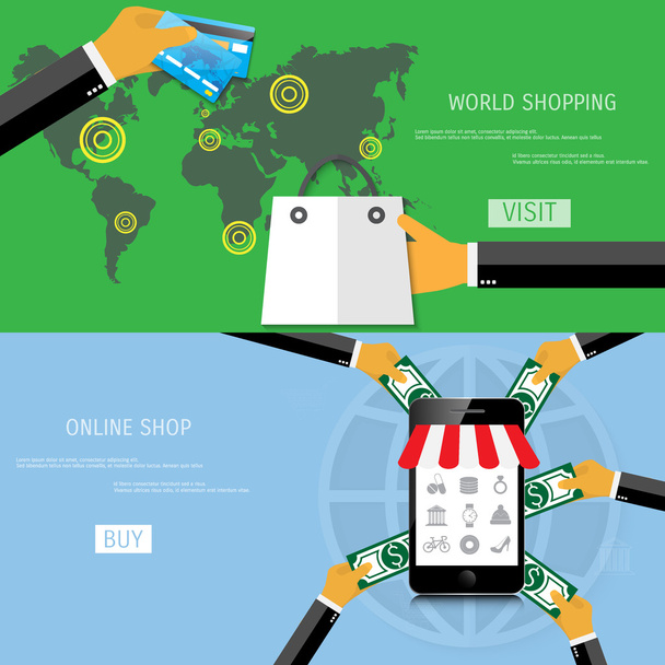 Vector concepto de compras en línea
 - Vector, imagen