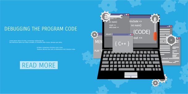 Vector flat concept of programming and coding - Vector, Image