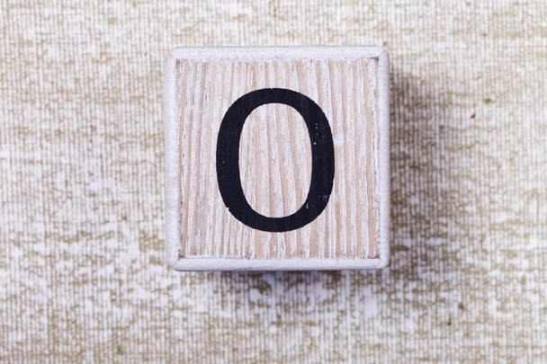 木製キューブ 0 の数字のセット - 写真・画像