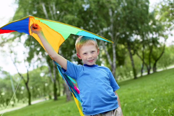Portrait of a happy boy outdoors - Zdjęcie, obraz