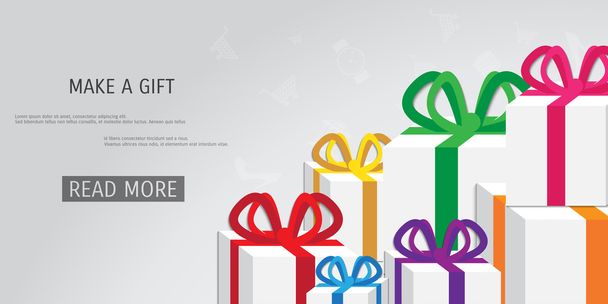 Концепция подарков для интернет-магазинов
 - Вектор,изображение