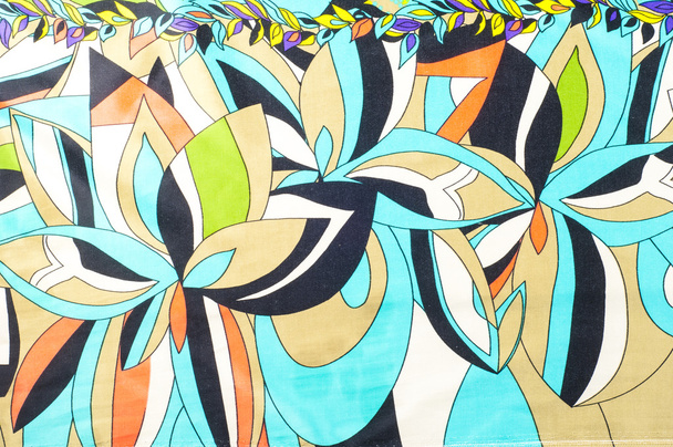 textura, fondo, tela. Con motivos florales. azul marrón rojo verde y blanco colores
 - Foto, imagen