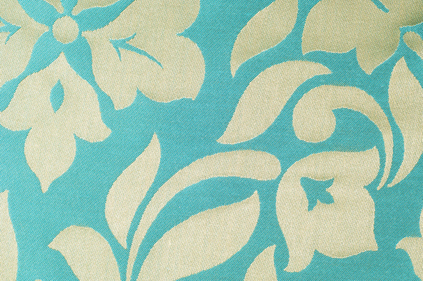 textúra, háttér, szövet. A virágmotívumok. kék - Fotó, kép
