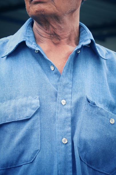 kék farmer ing - Fotó, kép