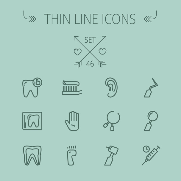 Medicine thin line icon set - Vector, Imagen