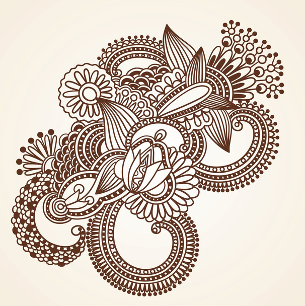 Henna Mehndi Flowers Design Element - Vecteur, image