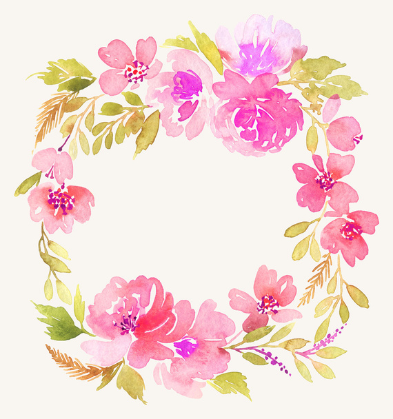 Watercolor wreath. Handmade. Illustration. - Foto, Imagen