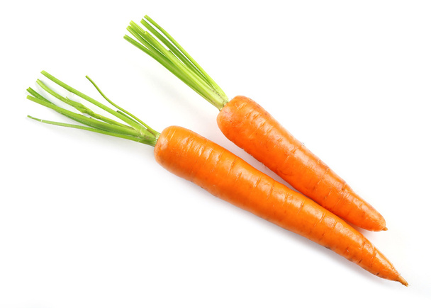 Fresh carrots isolated on white - Fotoğraf, Görsel
