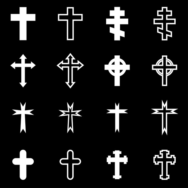 Ensemble d'icônes croix vectorielles blanches
 - Vecteur, image