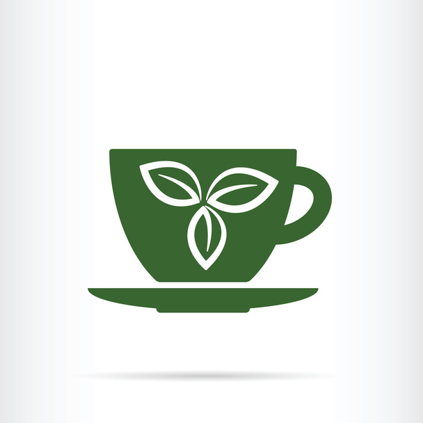 tea leaf kupa ikon - Vektor, kép