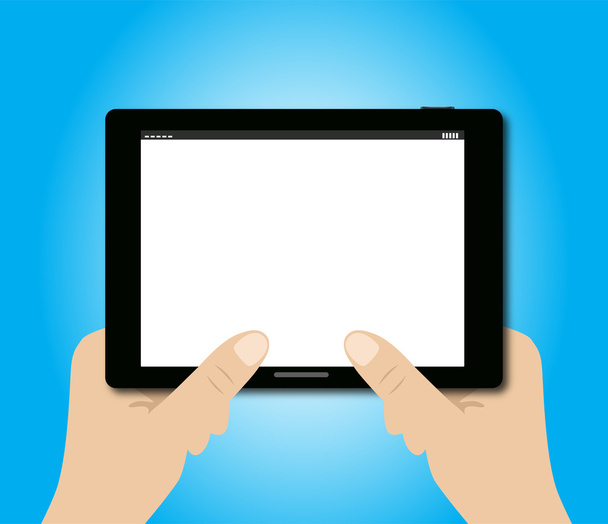 Twee Hand bedrijf tablet - Vector, afbeelding