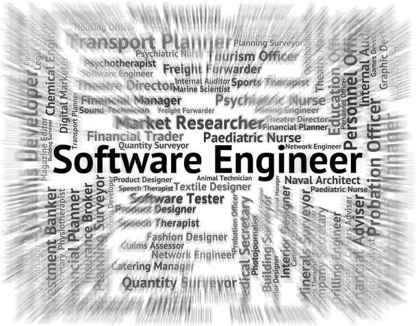 Software Engineer Shows Employment Mechanics And Employee - Photo, Image