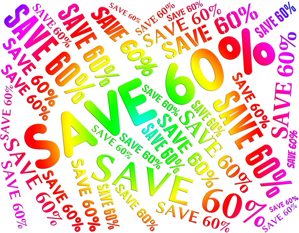 Sześćdziesiąt procent Off pokazuje oszczędności sprzedaż i sprzedaż - Zdjęcie, obraz