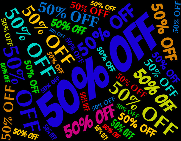 Fifty Percent Off Represents Promo Promotion And Discount - Photo, Image