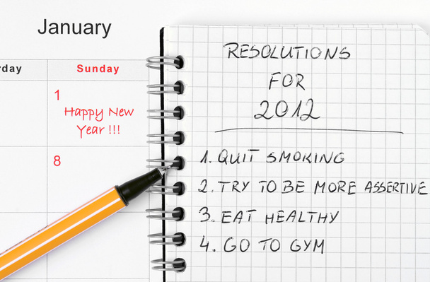 As resoluções de Ano Novo enumeradas
 - Foto, Imagem