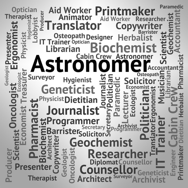 Astronomer Job Shows Star Gazer And Astronomers - Photo, Image