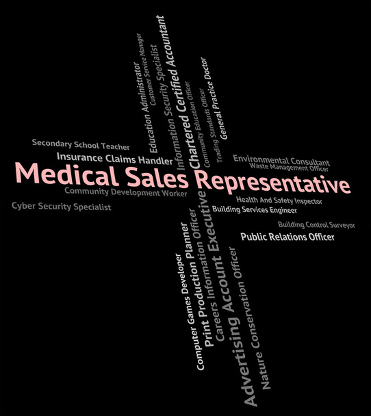 Ιατρική πωλήσεων ασυνόδευτος ανήλικος διαθέτει εκπροσώπηση λέξη εργαζόμενος και σταδιοδρομίας - Φωτογραφία, εικόνα