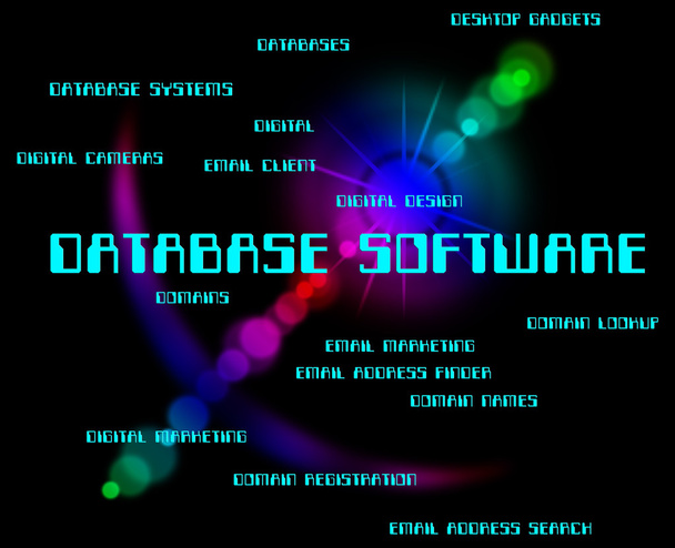 Программное обеспечение базы данных означает базы данных Слова и компьютер
 - Фото, изображение