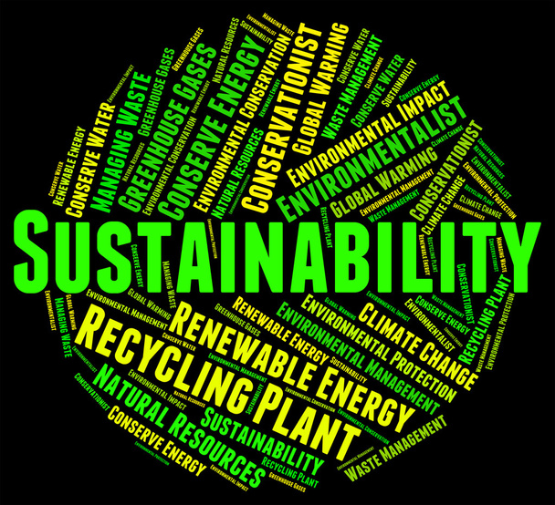 Sustainability Word Indicates Sustainable Recycling And Conserve - Photo, Image