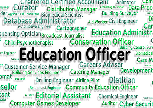 Education Officer Indicates Hire Employee And Job - Photo, Image