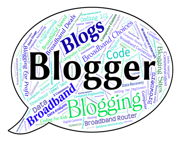 Blogger szó képviseli Weblog szavak és a blogolás - Fotó, kép