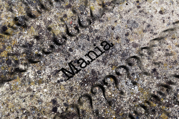 Mania text on grunge background - Photo, Image