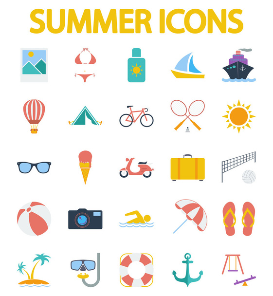 Summer Icons - Vector, Image