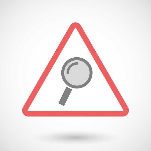 Warning signal with a magnifier - Vector, Image