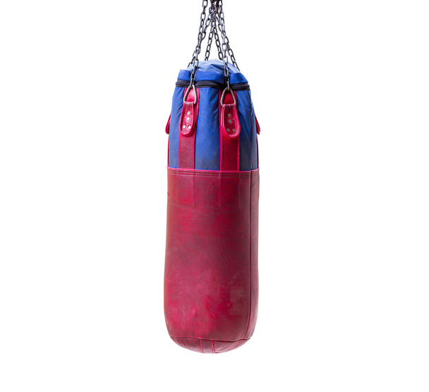 Punching bag for boxing isolated on white background. - Photo, Image