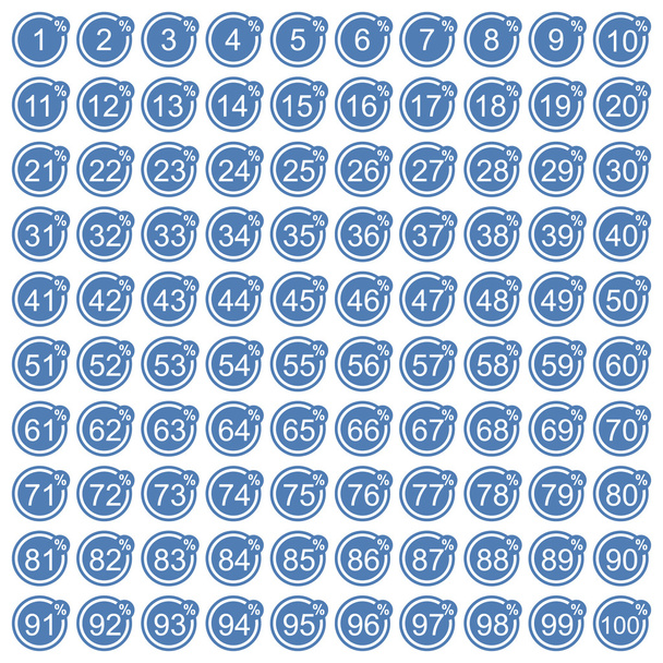 Prozentsatz Symbole voller blauer Satz - Vektor, Bild