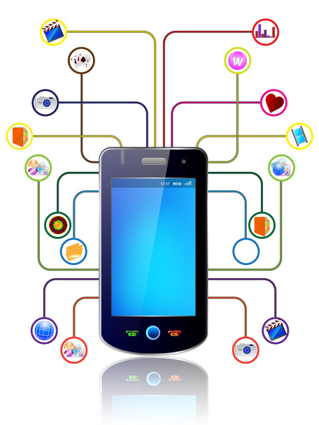 mobile & icons - Vector, Imagen