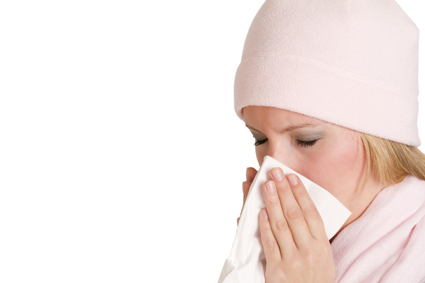 Ilkeä nainen flunssa aivastelu
 - Valokuva, kuva