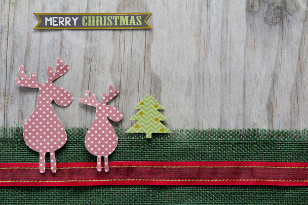 Merry Christmas Reindeer - horizontaal - Foto, afbeelding