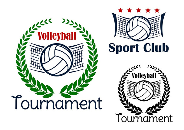 Volleyball game sport heraldic emblems  - ベクター画像