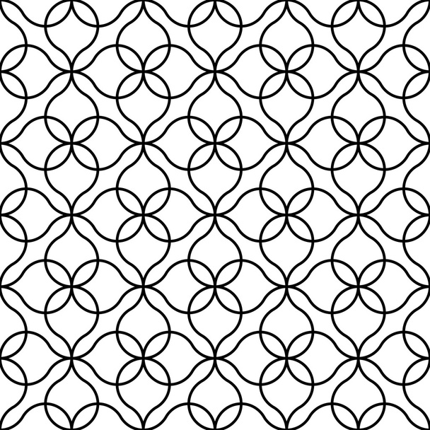 Schwarz-weiße geometrische nahtlose Muster, abstrakter Hintergrund. - Vektor, Bild