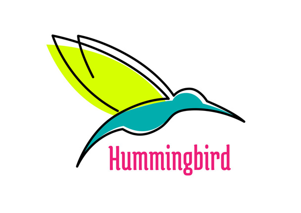 Kis kolibri madár absztrakt ikon - Vektor, kép